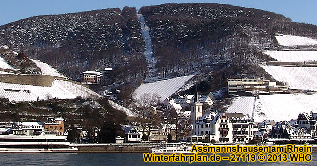 Winterschifffahrt bei Assmannshausen am Rhein