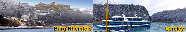 Winterschifffahrt zwischen Boppard, Loreley, St. Goar, St. Goarshausen, Kamp-Bornhofen und Kestert